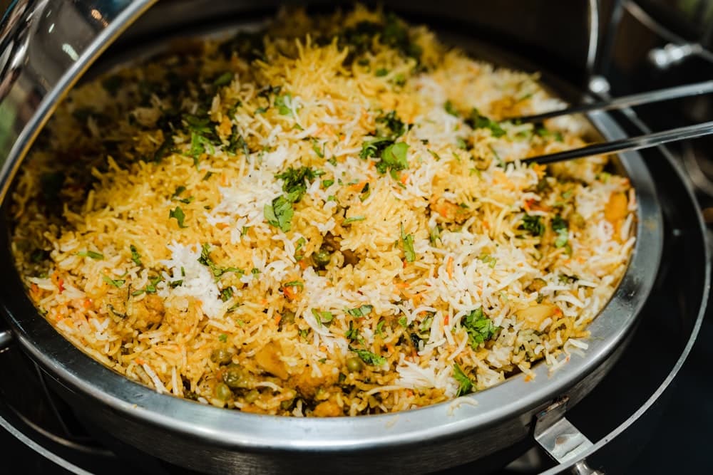 Biryani slow-cooked on dum